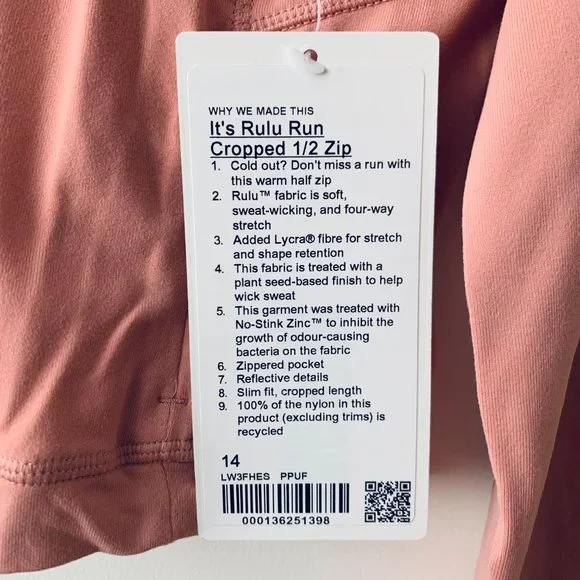 It's Rulu Run Cropped 1/2 Zip (Pink Taupe) - Picture 8 of 10